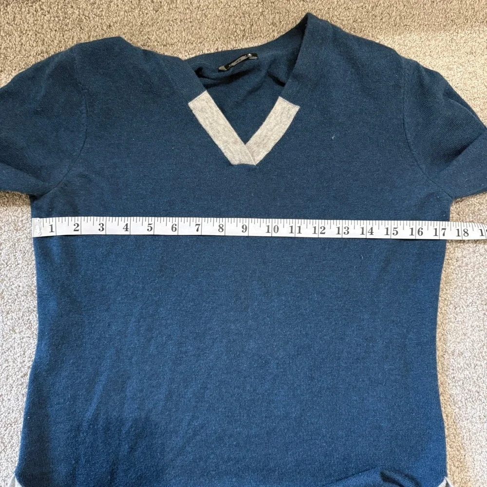 Smartwool Womens Merino Wool Blend V-Neck Tunic Sweater Teal Blue XS - Picture 10 of 10